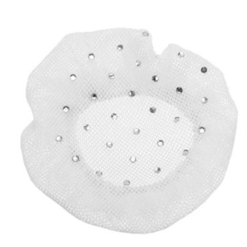 White hairnet with rhinestones - Trendy accessories, 10cm 2909